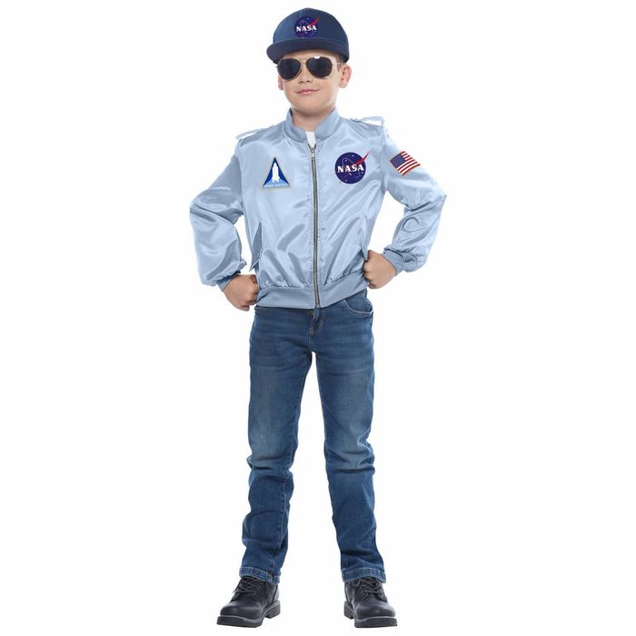 NASA Astronaut Spaceman Apollo Book Week Girls Boys Costume Flight Jacket M