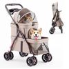 Advwin Foldable Dual-Layer Pet Stroller, Portable Dog Cat Travel Carrier Pram