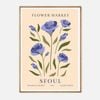 Galrie Seoul Flower Market Botanical Archive No.4 Art Print Elegant Floral Decor, Wood Frame, 70 x 100cm (28 x 40inch)