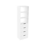 Lugna 2048 x 600 x 380mm White 2 Shelf And 4 Drawer Robe Insert