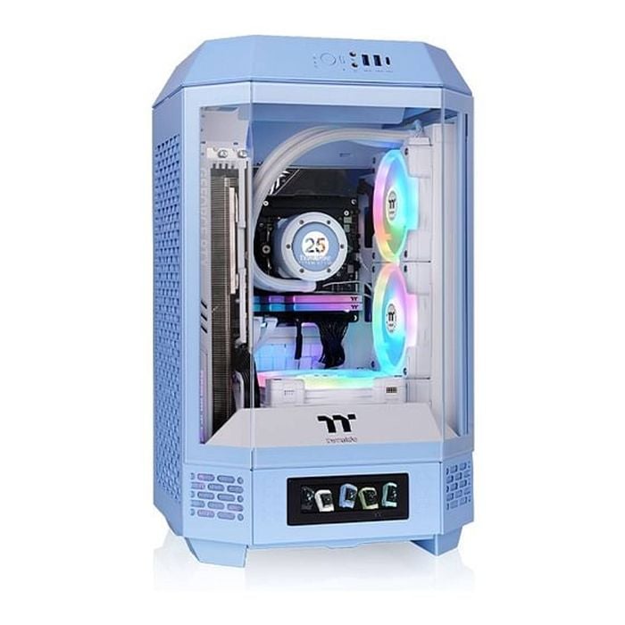 Thermaltake The Tower 250 Tempered Glass Mini-ITX Tower Case - Hydrangea Blue [CA-1Z9-00SFWN-00]