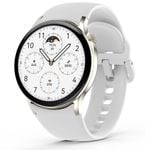 Bluetooth Smart Watch V5.3  Call Heart Rate Blood Pressure 1.43" Touch Screen - White