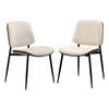Oikiture 2x Dining Chairs Retro Faux Leather White