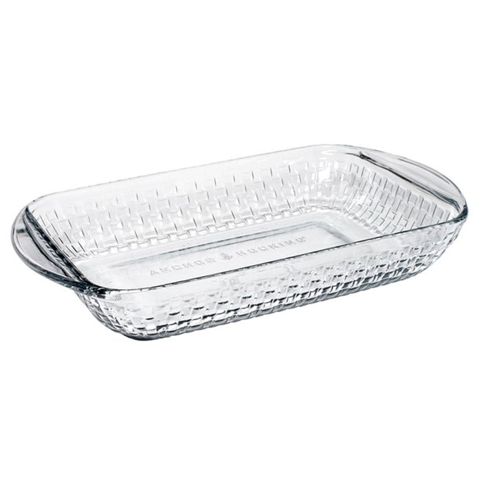 Anchor Hocking Heritage Basketweave Baking Dish With Lid 2.85l