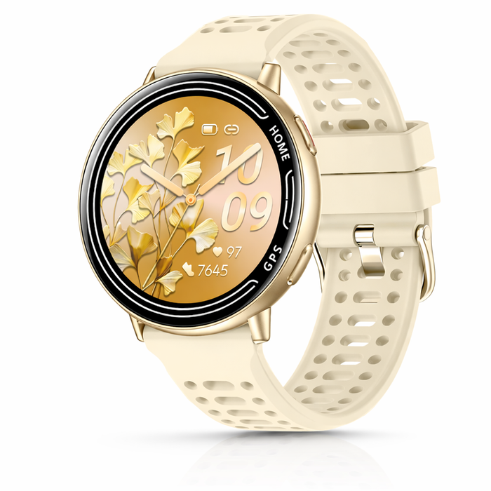 Smart Watch Gps Fitness Tracker Waterproof With Bluetooth Call Heart Rate Monitor  Outdoor Sports Yellow
