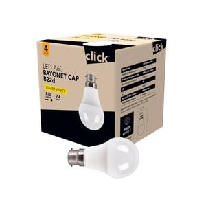 Click A60 BC LED 810lm Warm White 7.4W Globe - 4 Pack