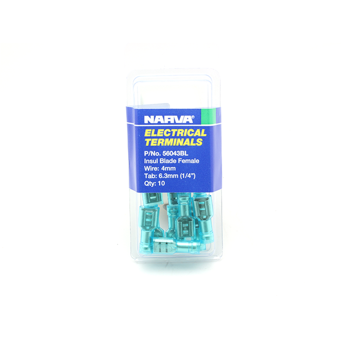 Narva 4mm Clear Electrical Terminal Female Blade Connector - 10 Pack