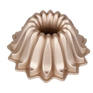 Bakers Secret Fluted Bundt Pan Non Stick Cast Aluminium Champagne 21.5x10.7cm