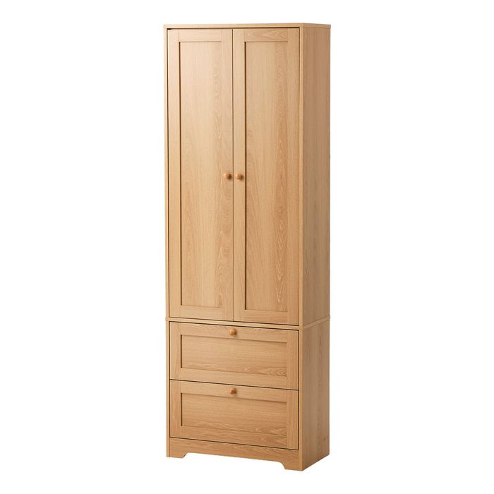 Oikiture 2 Doors Cupboard Buffet Sideboard Storage Cabinet Natural