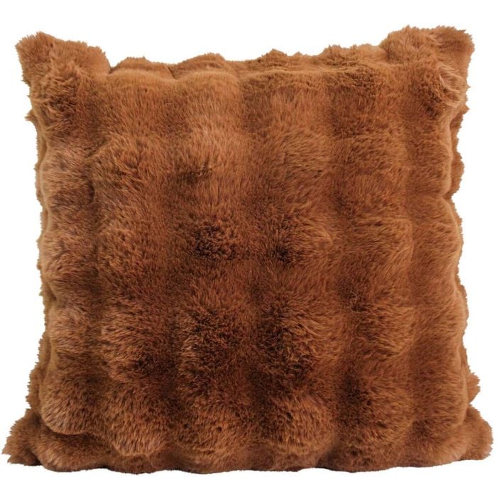 LVD Lux Faux Fur Decorative Home Cushion Pillow 55x55cm Coco Brown