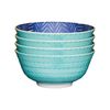 4PK Mikasa Does it All Glazed Bowl 15.7cm - Leafy Indigo