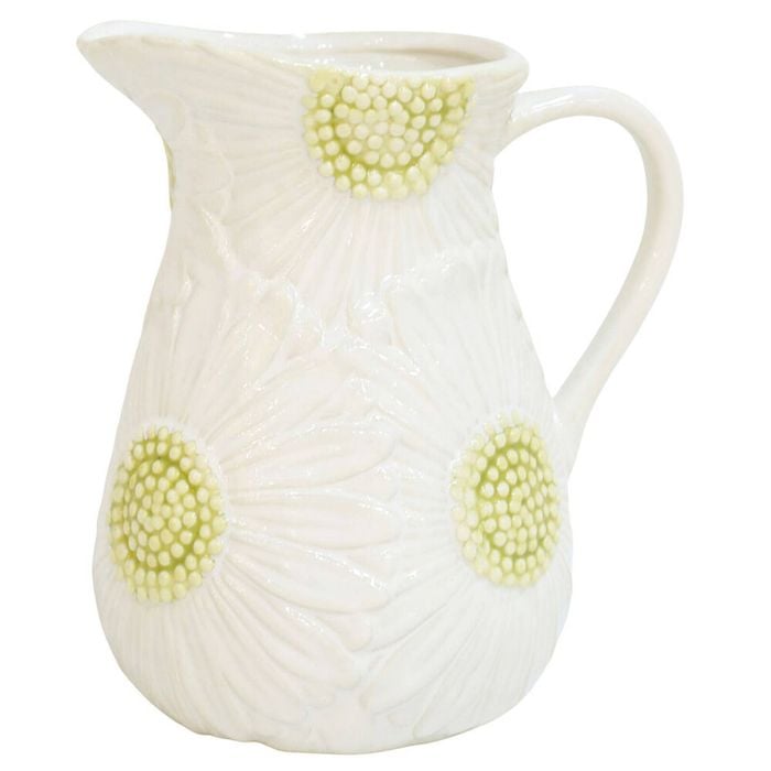Urban Ceramic Flower Pitcher Beverage Serving Jug 20x17cm White