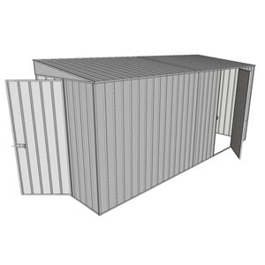 Build-a-Shed 1.5 x 4.5 x 2m Hinged Door Tunnel Shed With  Hinged Side Door - Zinc