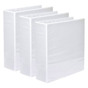 3x Marbig Pp Clearview 2 D-ring 65mm A4 Insert Binder File Paper Organiser White