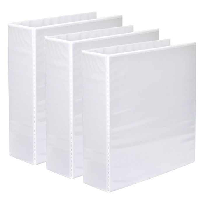 3x Marbig Pp Clearview 2 D-ring 65mm A4 Insert Binder File Paper Organiser White