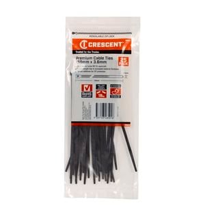 Crescent 150 x 3.6mm Black Cable Ties - 25 Pack