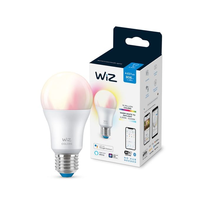 Philips Wiz A60 E27 LED Smart 806lm RGB 8W Globe - 1 Pack