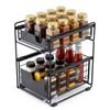 ADIVO Pull-out Pantry Spice Rack Organiser 33cm with Sliding Drawers - Black