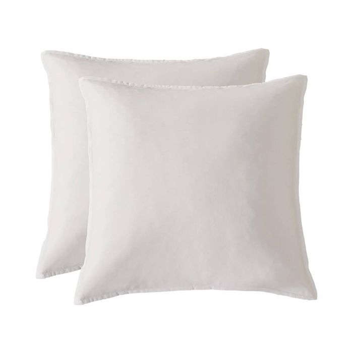 Gioia Casa Bamboo Microfibre European Pillowcase x2 - One Pair - White