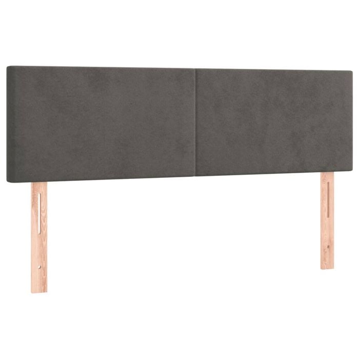 vidaXL 2x Headboards Dark Grey 72x5x78/88 cm Velvet Bedroom Wall Bed Header