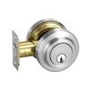 Delf Satin Nickel Low Profile Round Double Cylinder Deadbolt