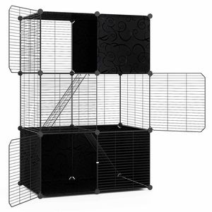 Costway Large Cat Condo House Cage Litter Enclosure Ramps Platform