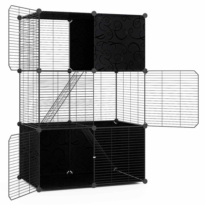Costway Large Cat Condo House Cage Litter Enclosure Ramps Platform