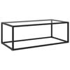 vidaXL Coffee Table Black with Tempered Glass 100x50x35cm Accent Couch Table