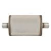 Outlaw T-409 stainless steel straight through muffler, single 2-1/4" inlet/outlet, centre/centre