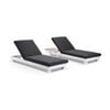 Santorini Sun Lounge Set - With Round Table White - Denim Grey