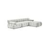 Foret 4 Seater Sofa Modular Arm Ottoman Tufted Velvet Lounge Couch Chaise Beige
