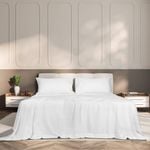 Dreamz 3PCS Queen Size Cooling Bamboo Bed Sheet Set White