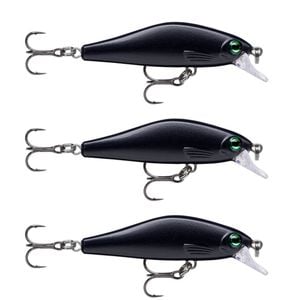 3x Rapala 5cm Shadow Rap Fast Sink Jerkbait/Twitchbait Fish Lures - Matte Black
