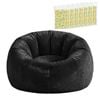 Artiss Faux Fur Bean Bag Chair With Filler Round Diy Stuffed Animal Storage Bean Bag Black