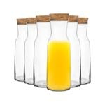 Aquaria Glass Water Carafe with Cork Lid Set - 1.2L - 6pc