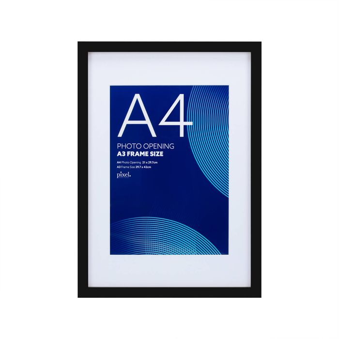 Pixel A3 Mat To A4 Black Poster Frame