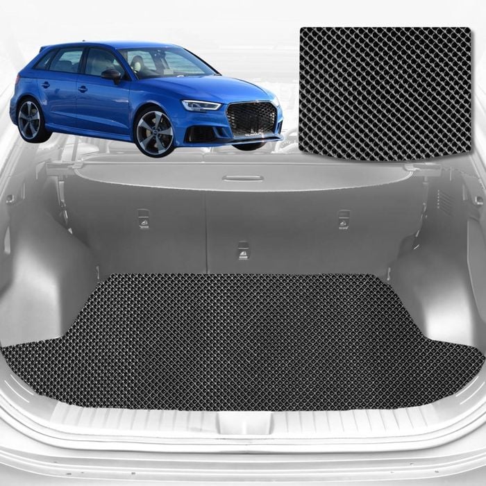 6D Diamond Car Boot Mat for Audi A3 S3 RS3 8V 2013-2021-Hatch-Cargo Mat-Black-Outback GT