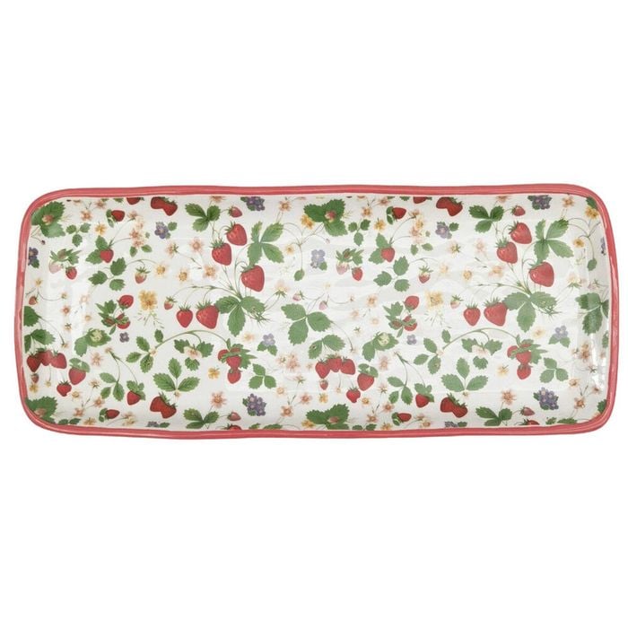 Urban Ceramic Strawberry Fields Serving Platter 36x15cm Green/Red