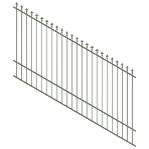 ProtectorAl 1201-2400W x 1500H Pale Eucalypt Spear Top Pool Fence Panel Raked 16-30º