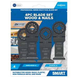 SMART Starlock 32/44mm 4 Piece Bi-Metal & Wood Multi-Tool Blade Kit