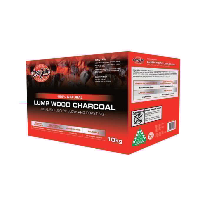 Char-Griller 10kg Premium Lumpwood Charcoal