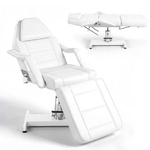 Advwin Facial Bed Chair, Hydraulic Adjustable Multi-Purpose Tattoo Chair Bed, 150kg Capacity , White