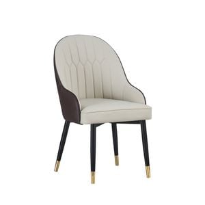 2X Dining Chair PU Leather Powder Coating on Legs