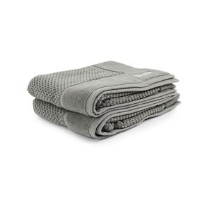 2pc Onkaparinga 60x90cm Avalon Bath Mat 850GSM Warm Silver