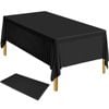 Table Cloth Cover Reusable & Washable Xmas Party 137cm x 274cm 54"x108" in Black