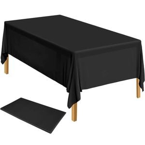 Table Cloth Cover Reusable & Washable Xmas Party 137cm x 274cm 54"x108" in Black