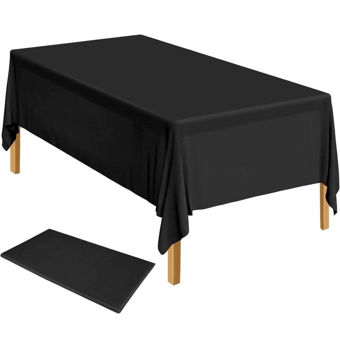 Table Cloth Cover Reusable & Washable Xmas Party 137cm x 274cm 54"x108" in Black