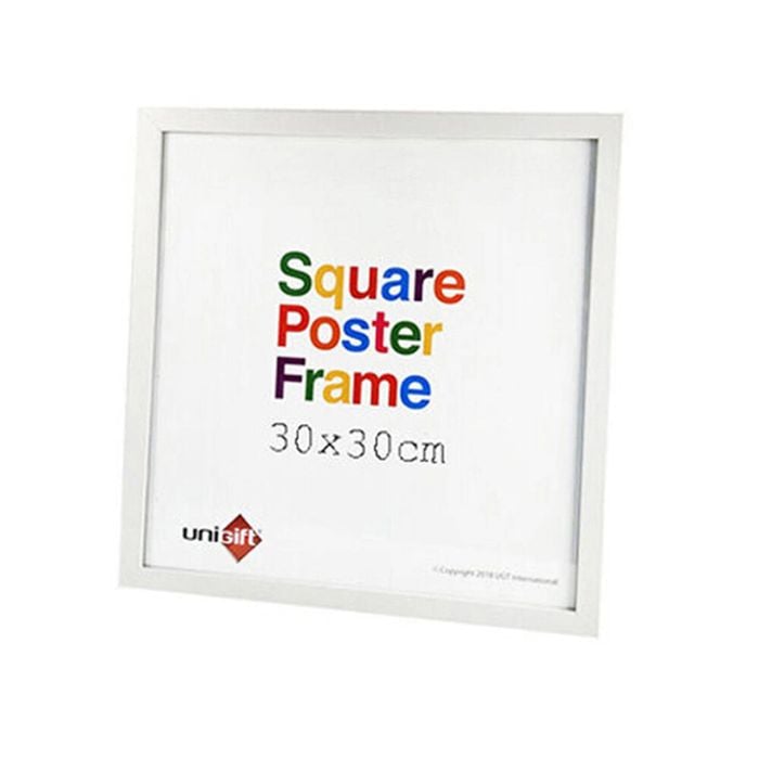 Unigift Square Poster Wooden/Glass Picture Photo Frame 30x30cm White