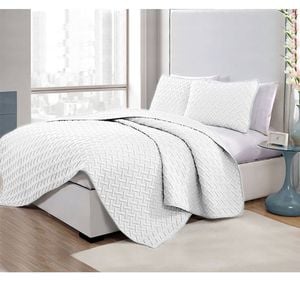 Ramesses 3 Piece Chic Embossed Comforter Set White Queen