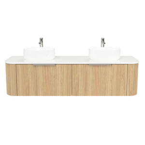 New England Joinery 1500mm Throne Double Basin SilkSurface Top Wall Hung Vanity